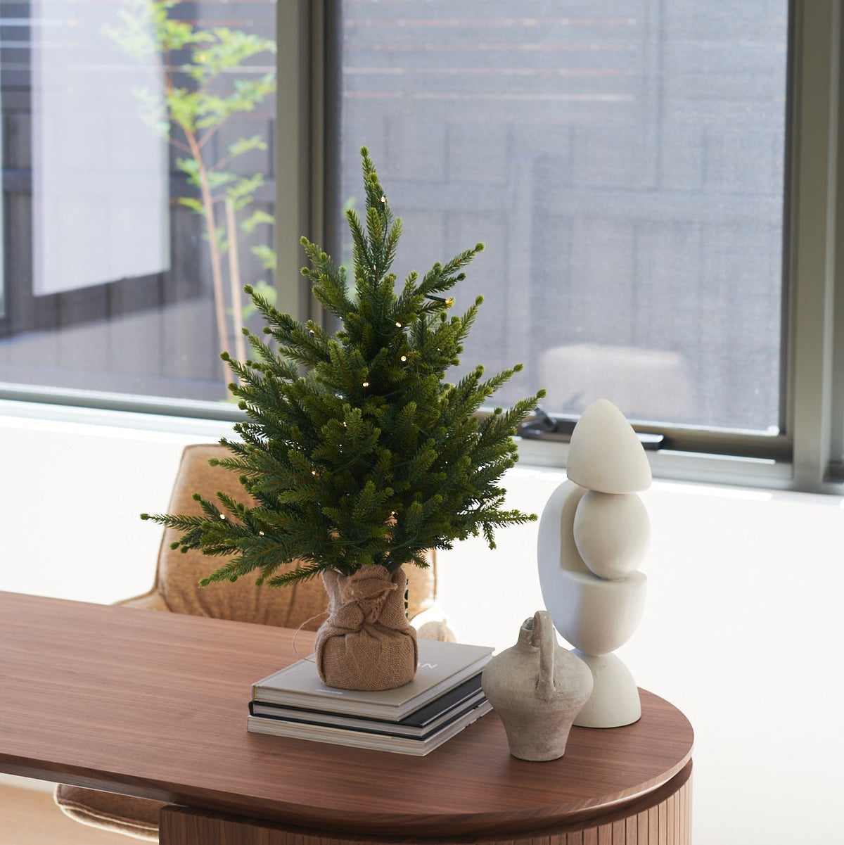 Claus Christmas Tree in Burlap