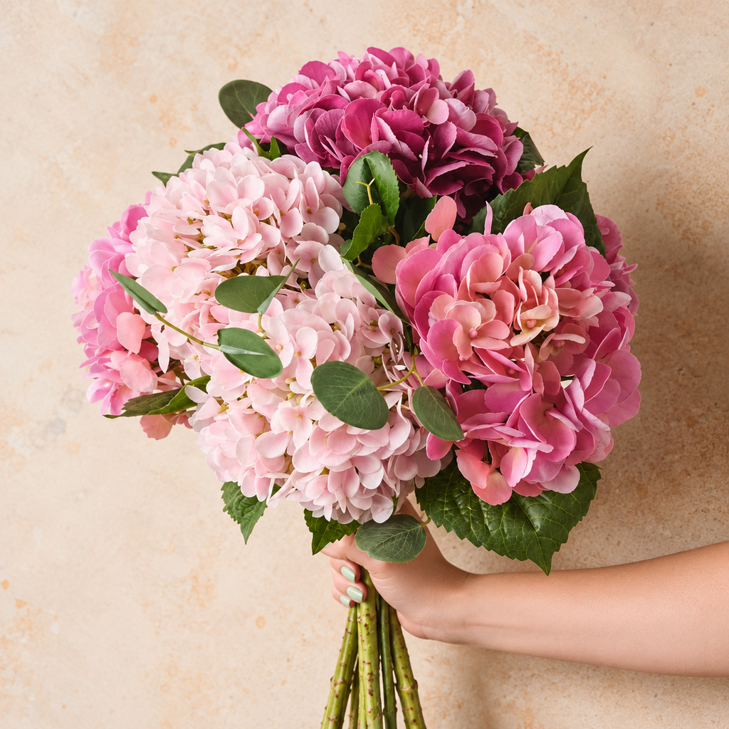 Hydrangea Bouquet Real Touch Flower Stem Premium