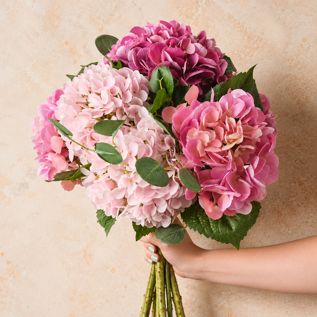 Hydrangea Bouquet Real Touch Flower Stem Premium